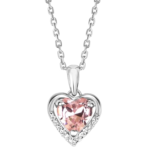 Image of SILVERTOWN 925 Silver Celestial Grace Heart Pendant Necklace | Hallmarked | White Rhodium Plated | Gift For Women and Girls