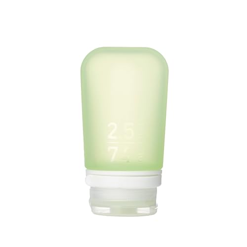 Image of humangear GoToob+ (Medium) | Refillable Silicone Travel Bottle | Locking Lid | Food-Safe Material | Green, Medium (2.5 fl.oz.; 74ml)