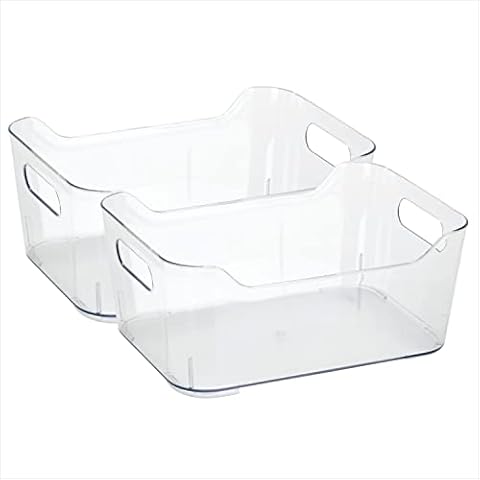 Simplify 2 Pack Medium, Super Clear Storage Tote Bin Cover