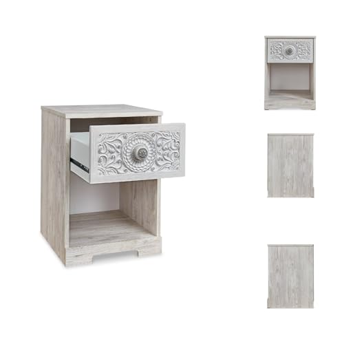 Signature Design by Ashley Paxberry 1-Drawer Nightstand, Cubby, Whitewash - image 3