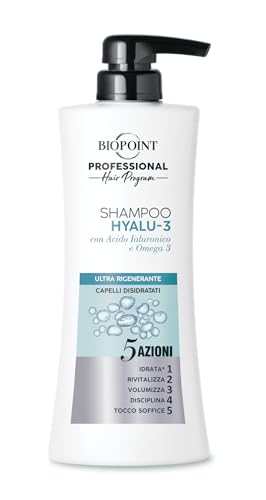 Biopoint Professional Hair Program HYALU-3 Kit Ultra Regenerierende Formel, enthält Shampoo 400 ml + Conditioner 350 ml, schenkt trockenem und dehydriertem Haar Vitalität und Wohlbefinden