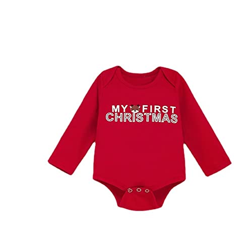 Body de manga comprida com estampa de letra de desenho animado para meninos e meninas calças listrad