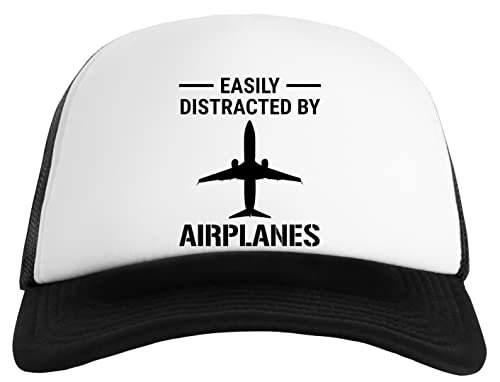 GUNMANTOR Easily Distracted by Airplanes Pilot Aviation Casquette Classique De Baseball pour Femmes Hommes Snapback Réglable Unisexe Cap Men Womens