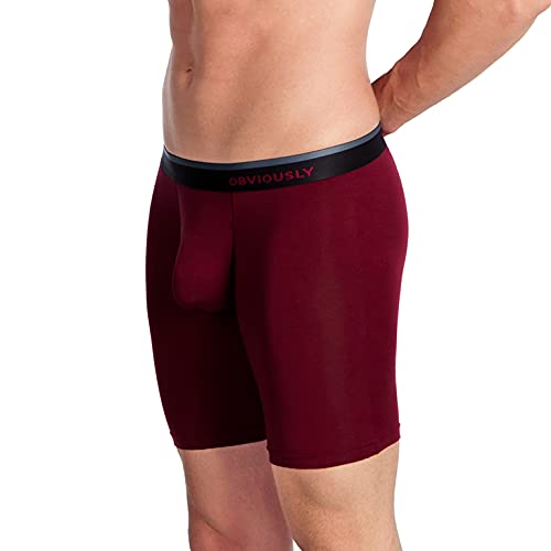 Obviously PrimeMan - Boxer Brief 9 inch Leg - Maroon - Large