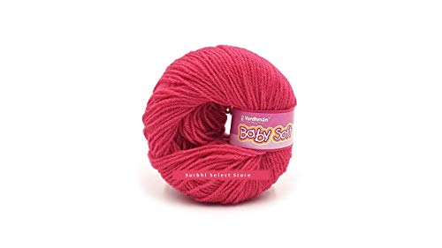 Image of Vardhman BabySoft Knitting Yarn | 100% Acrylic Wool | 4 Ply | Thin Knitting & Crocheting Hook Thread & Lightweight | Special Baby Wool | 150 Grams (6 Balls of 25g) | Machine Washable | Ideal for Blankets, Hats, Booties Ultra-Soft for Baby Sweaters, Blankets, Caps, Socks, Soft toys, Art & craft | Available in multicolors - (BBL075 - Punch Pink)