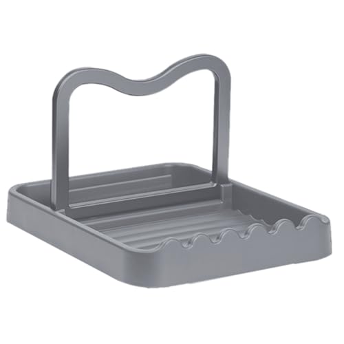 ​​Solución compacta organización​​ Reposacucharas con soporte para tapa, soporte para tapa de olla, soporte multifuncional para espátula mientras cocinas, para estufa y encimera de (B, 28.5x13.8x2cm)
