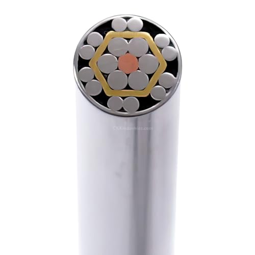 Mosaic Pin - (0.250 (1/4) Inch Diameter) - (839SSBSC) - (Stainless Outer Material)(Brass, Copper, and Stainless Inner Material) - Decorative Knife Handle Pins and Rods for Fixed Blade Knives