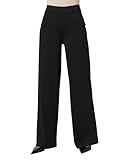 HUE Women's Wide Leg Ponte Pull On Pant, Black