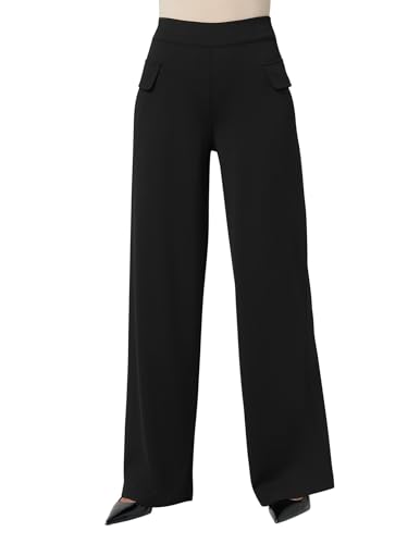 HUE Women's Wide Leg Ponte Pull On Pant, Black,...