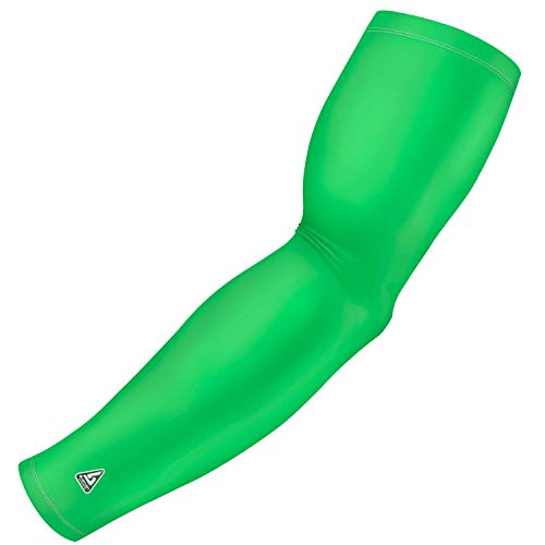 Pro-Fit Sports Compression Arm Sleeve | w/Anti-Slip Silicone Band, UV Protection, and Dri-Wick