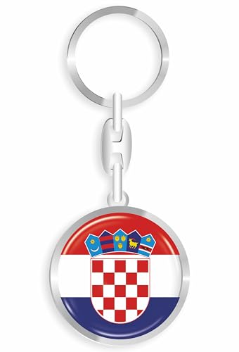 daged RD Porte-clés Croatie en métal effet 3D + autocollant, multicolore, 33mm