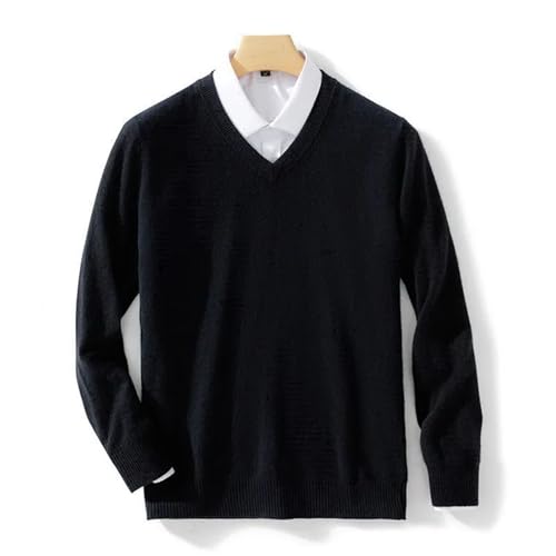 Plus Size Cashmere V Neck Pullover Sweater Mens Warm Knitted Winter Fashion Comfortable Soft Tops2