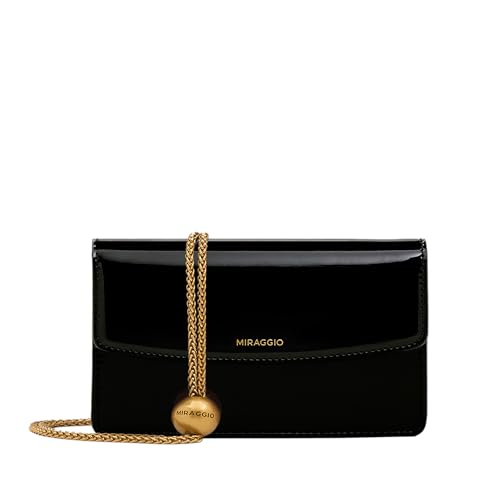 Image of Miraggio Tilly Clutch With Golden Chain Strap | Shoulder Clutch Bag For Women | Soft-Shine Clutches | Gift Items For Women