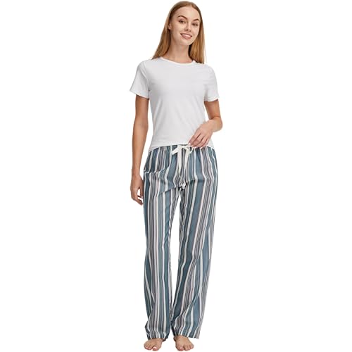 Image of CYZ Women's 100% Cotton Woven Poplin Sleep Pajama Pants