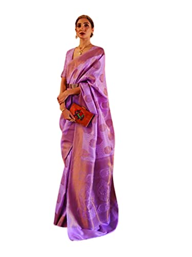 Sari indio de seda morado que soluciona tu vestido de boda tradicional