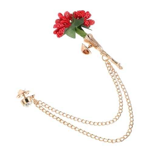 iplusmile 鮮花チェーン胸針 レディース花飾りブローチ 洗練されたチェーンアクセント 軽量オールシーズン用 ジャケットやカーディガンに 結