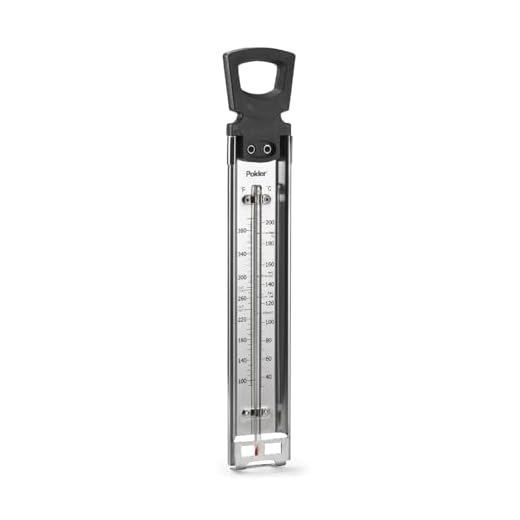 Polder Candy/Jelly/Deep Fry Thermometer, Stainless Steel, with Pot Clip Attachment and Quick Reference Temperature Guide