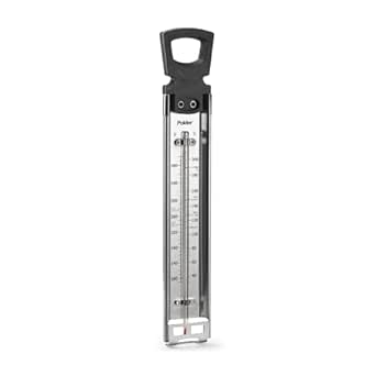 Polder Candy Thermometer, Stainless Steel Cooking Thermometer with Pot Clip, for Jam, Syrup, Jelly, Yogurt, and Deep Fry, 12"