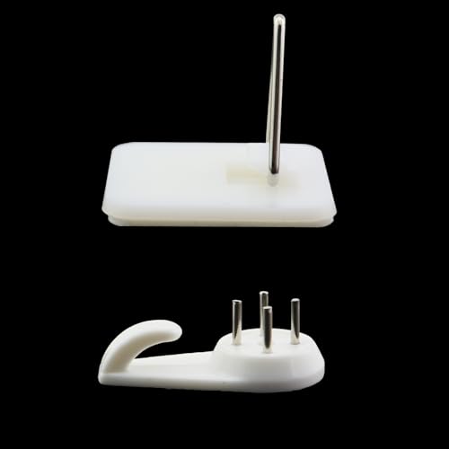 Image of 10PCS Square Plastic Hooks with Adhesive Backing Self Adhesive Picture Hanger Wall Mounted Plate Hooks Invisible Plate Hanger White