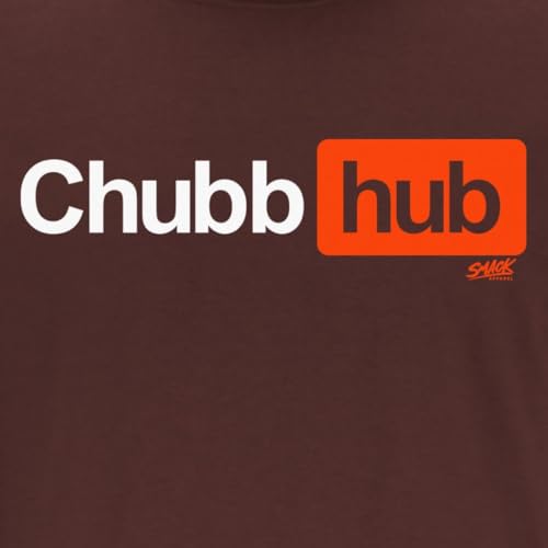 Smack Apparel Cleveland Football Fans. Chubb-Hub. Brown or Orange T-Shirt (Sm-5x)