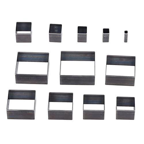 Conjunto de matrizes de corte de couro, 12 peças ferramenta de perfuração de couro quadrados molde d