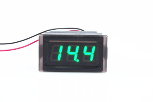 Image of Waterproof Monitor 2-Wires DC 3.3-30v 12v 24v 30v Volt Battery Meter Voltage Tester Automative Electric Cars Gauge Small Digital Voltmeter Green 0.52 inch LED Display (DC 3.3-30V, Green)