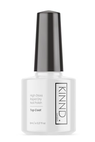 Quick Dry Nail Polish | Top Coat, 8ml | 12 Free Nail Varnish, Cruelty Free, Vegan, Made in UK