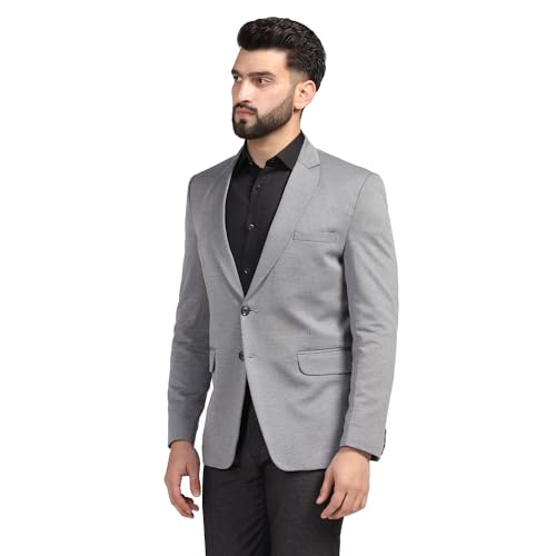 Image of TAHVO Men Blazer Lycra Fabric Slim Fit Single Breasted Blazer
