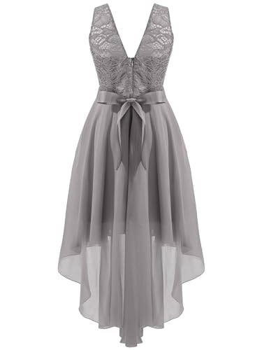 Sywiyi Kids Girls Floral Lace V Neck Junior Bridesmaid Dress Wedding Party Pageant Ball Gown Flower Girl Dress2