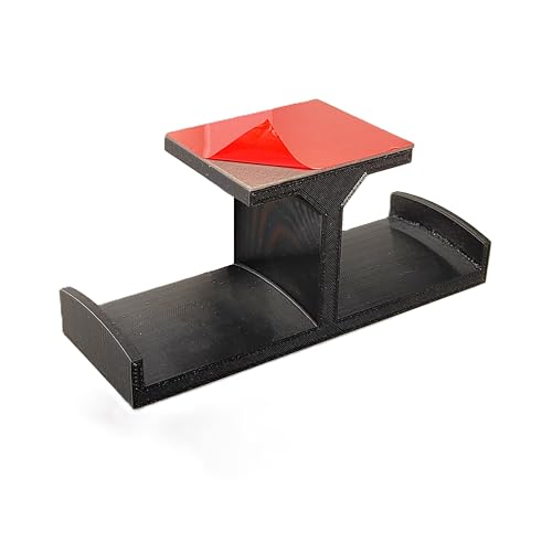 Image of Self-Adhesive Under-Desk Dual Arm Headphone & Headset Stand (Large) | Sleek Black Desk Organizer for Home, Office & Gaming Setups
