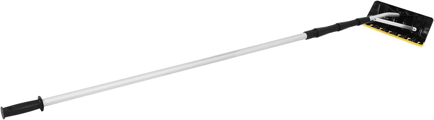 Snow Rake 21ft Telescopic Roof Rake Roof Snow Rake, Extension Light Weight Aluminum Rake, Snow, Wet Leaves, Debris Removal Tool,Safe and Labor-Saving,6.5Ft-21Ft (Color : Black)