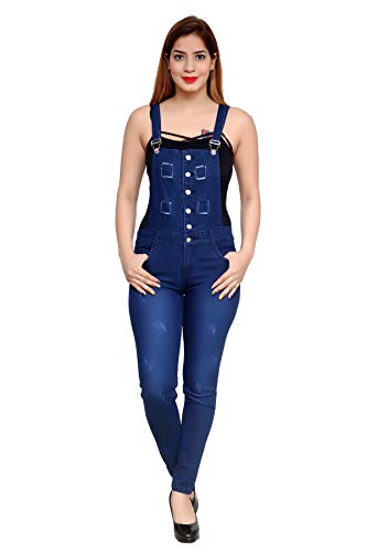Women Slim Fit Dangri Dark Blue Design 