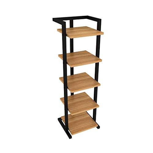 TKLLOVE Étagère à Chaussures Tour Meuble de Rangement Étagères de Rangement Couloir Assemblage Polyvalent (métal Noir + Bois)