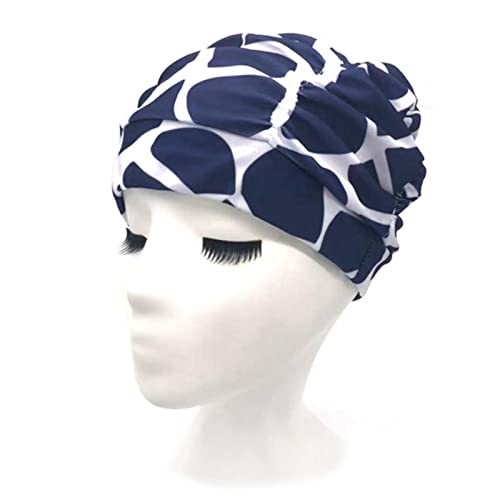 Kisbeibi Unisex Badekappe mit langem Haar, bedruckt, hohe Elastizität, Nylon, Badekappe, reißfest, bequem, rutschfest, für Herren und Damen, langes kurzes Haar Cover