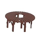 Baumbank for Umwickeln, Halbrunde Sitzfläche Aus Holz for Den Garten, Gartenmöbelbänke, for Hof, Terrasse, Deck, Rasen, Pool(Circle)