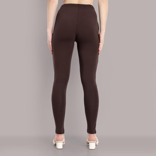 Image of ONE SKY Women Full Length Leggings | Cotton Modal Spandex Blend | High Waist Stretchable & Bio-Washed Fabric | Colour-Lock Technology | Comfortable Leggings for Women
