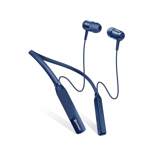 Image of NITRAMAX Bluetooth 5.4 Neckband Earphones, Blue, 20 Hour Playtime, HD Calling with Noise Reduction, HiFi Bass