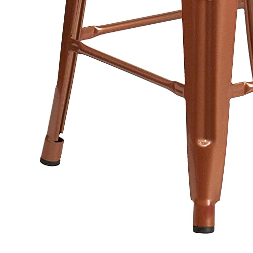 Flash Furniture Commercial Grade 24" High Backless Copper Indoor-Outdoor Counter Height Stool #TOP5