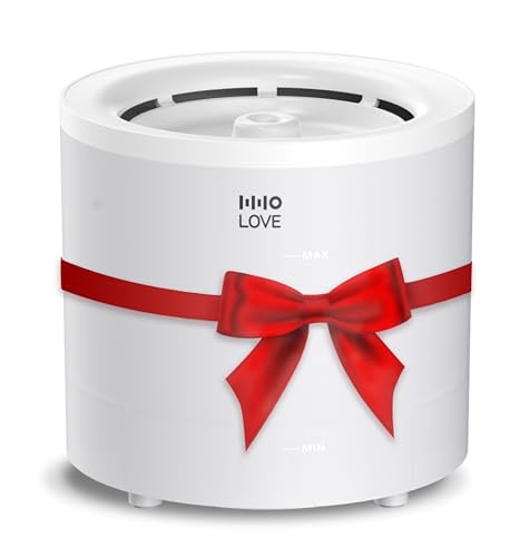 HHOLOVE Cat Water Fountain with Wireless Pump 1.6L/54oz, Automatic Pet Water Fountain Ultra Quiet for Cats and Dogs, Easy to Clean and Assemble, 1 Filter Included, White