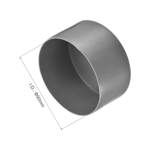 Image of uxcell 4pcs Rubber End Caps 90mm(3 9 /16 inch) ID Vinyl Round End Cap Cover Screw Thread Protectors Dark Grey, 50mm Height