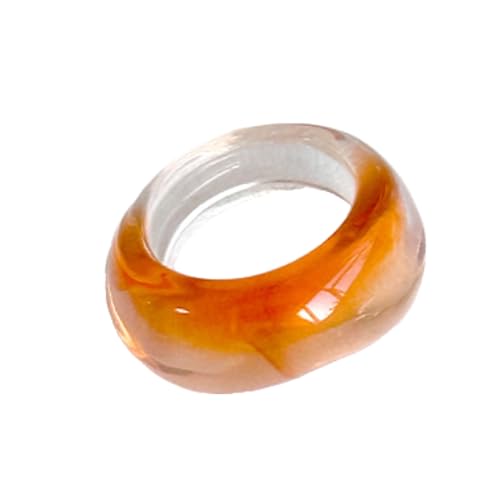 Bague acrylique vintage dégradée colorée, le cadeau de fête idéal pour femme