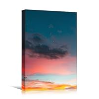 Canvas Wall Art Night Gradient Sunset Coastal Multicolor Photography Relax/Calm Romantics Sunset - 12x18 inches
