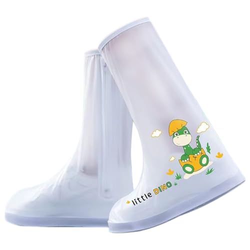 Lazeny Schuhüberzieher Wasserdicht Kinder Regenschuhe Überziehschuhe Regen Schuhschutz Anti-Rutsch Schuhe Abdeckung Schuhüberzug Für Spazieren Gehen Wandern Radfahrer zur Schule (M,Dinosaurier)