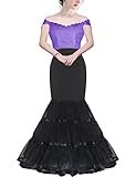Cheery Love Mermaid Petticoat for Mermaid Wedding Dress Fishtail Underskirt Trumpet Crinoline Slip (s, m, Black)