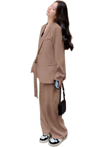 Smokings de fête d'affaires femme avec ensemble pantalon à ceinture et veste revers châle chic