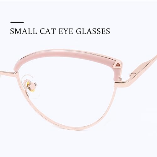 Image of Zeelool Cat Eye Blue Light Blocking Glasses Metal Frame for Women ZJGX672183-03B Pink