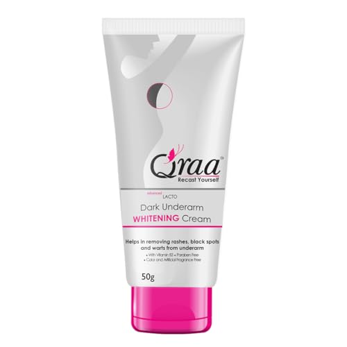 Qraa Advanced Lacto Dark Underarm Cream | For Uneven Skin Tone and Underarms |Paraben Free | For Body Parts like Neck, Ankles, Knuckles, Armpits, Thighs, Elbows & Underarm (Small, 1)