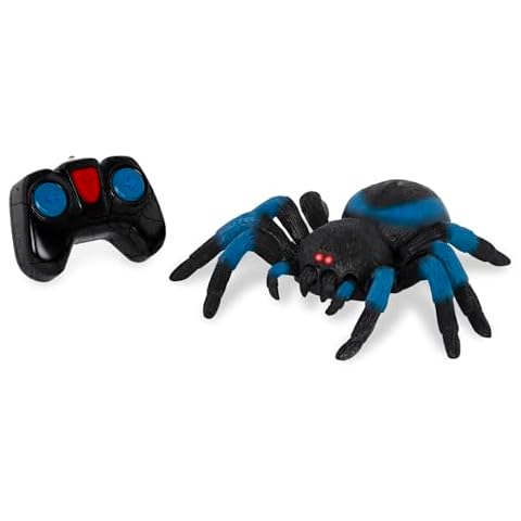 Terra by Battat – Remote Control Spider for Kids – RC Tarantula with LED Eyes – Realistic Animal & Moving Legs – Fast-Moving & 360 Spin – Blue Tarantula – 6 Years + Cover