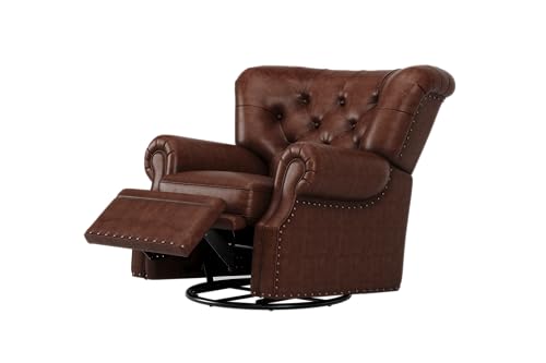 Sillón reclinable cuero chocolate oscuro miniatura 1