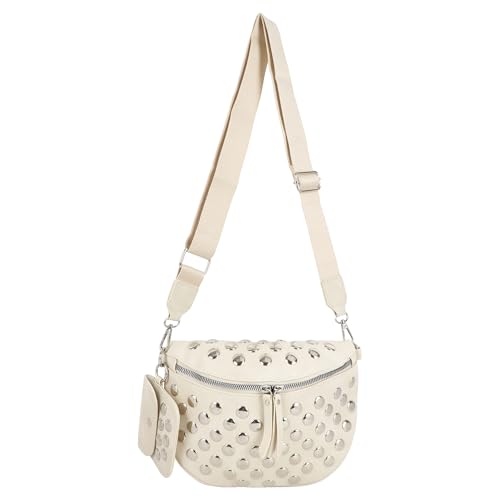 Bolsa cruzada para viajes y deportes urbanos en tono blanco cremoso